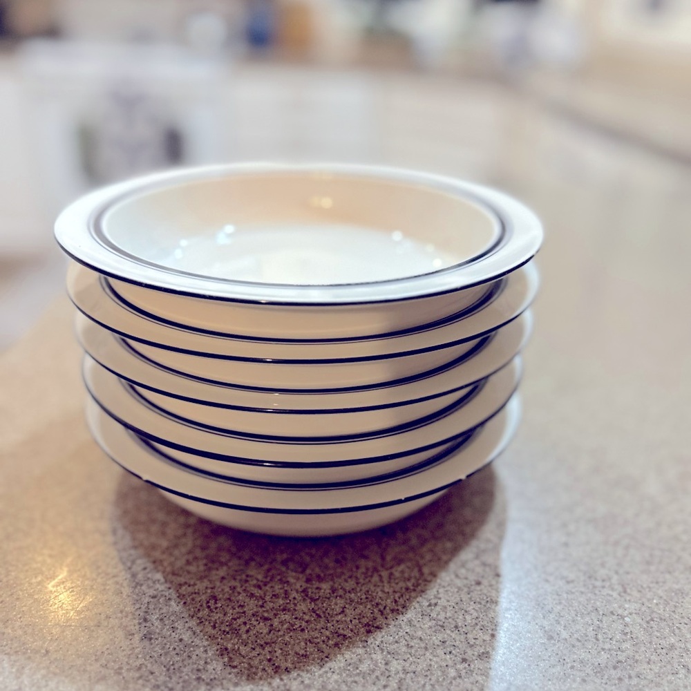 5 Dansk Bistro Soup Bowls, 8” dollars meter. Good condition